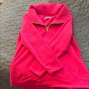 Dudley Stephens BNNU NWOT Neon Pink Quarter-Zip Fleece Pullover